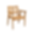 Solid teak rattan dining armchair with woven rattan backrest, curved wooden seat, straight arms, angled legs, and natural tea
