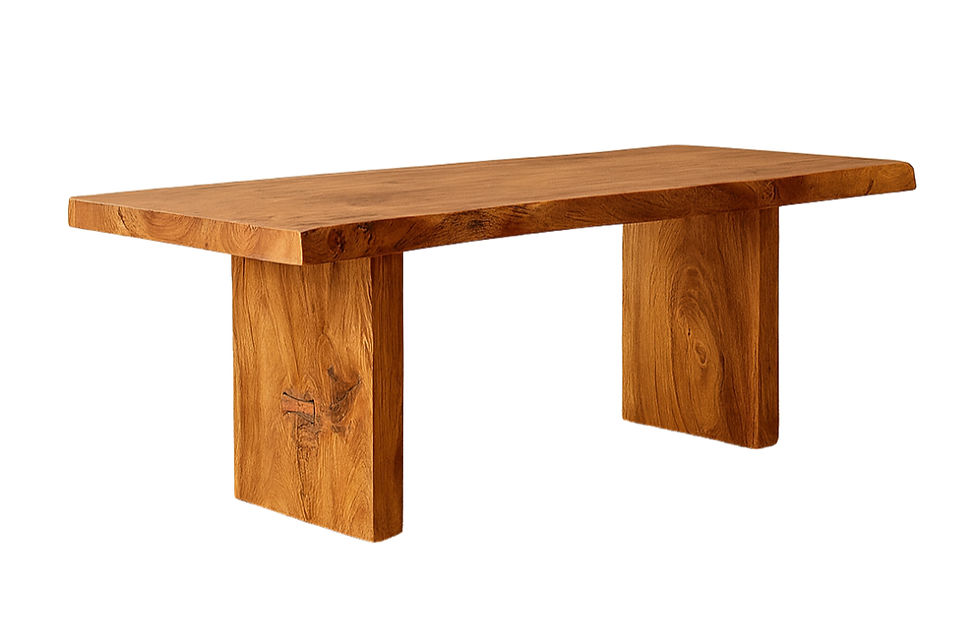 Natural edge teak wood table