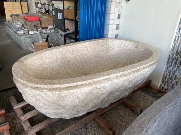 Luxury marble soaking tub for modern bathroom design