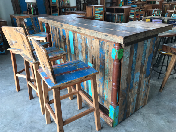 Sustainable artisan wooden bar stool for modern interiors