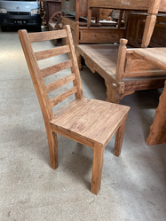 Reclaimed teak dining chair with ladder back design made from recycled Indonesian teak.