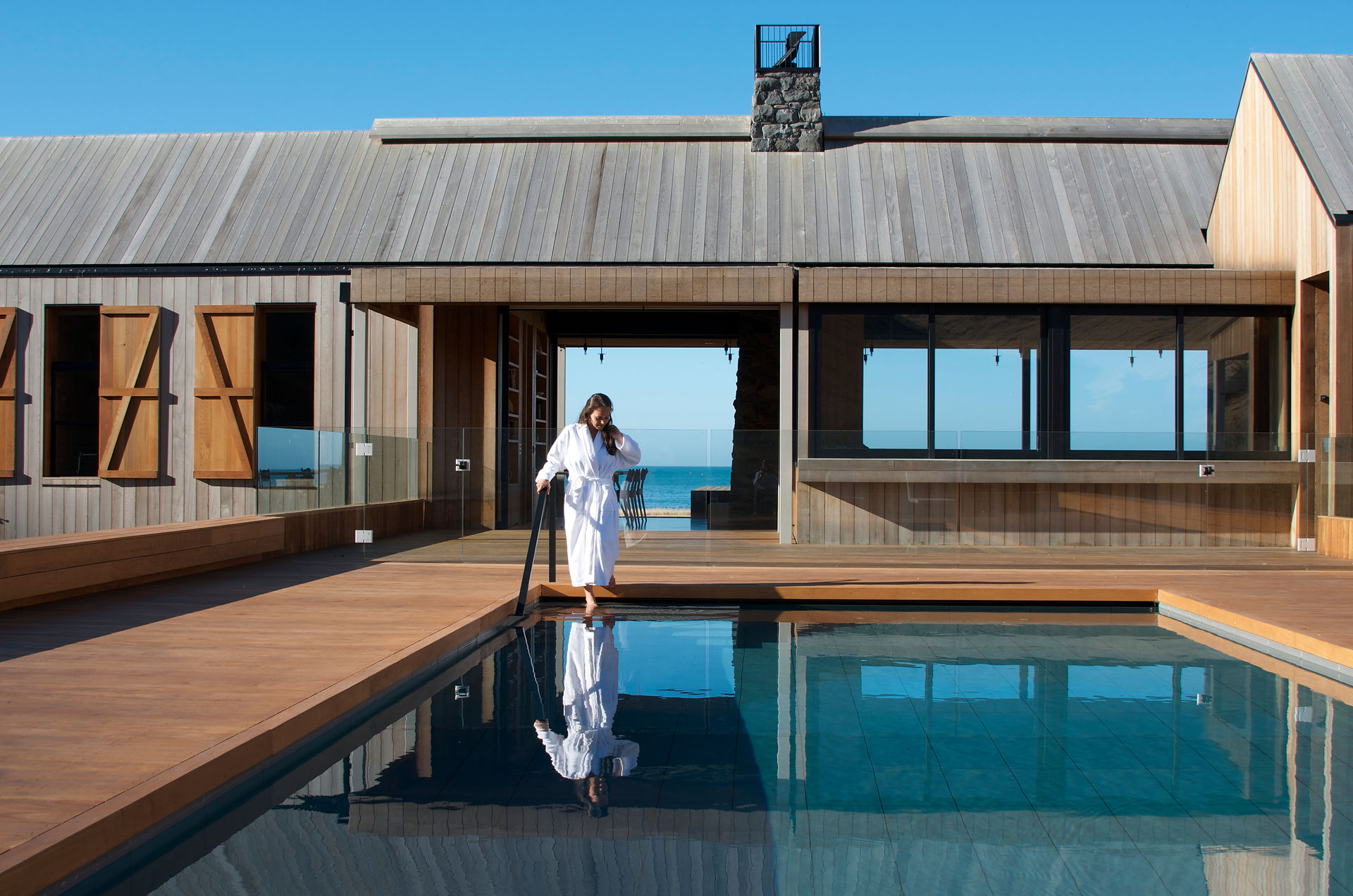Blick auf Pool der Annandale Farm © Annandale