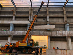 Concrete beams aligned and levelled for ± 3 mm accuracy