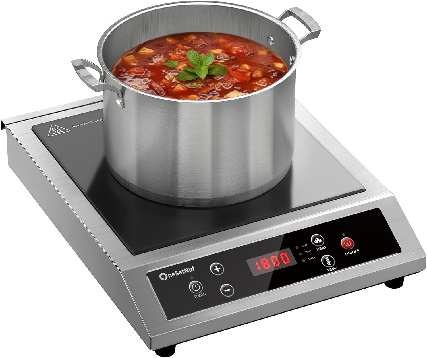 Stainless Steel Induction Cooktop, Professional-Grade Induction Cooker with P...