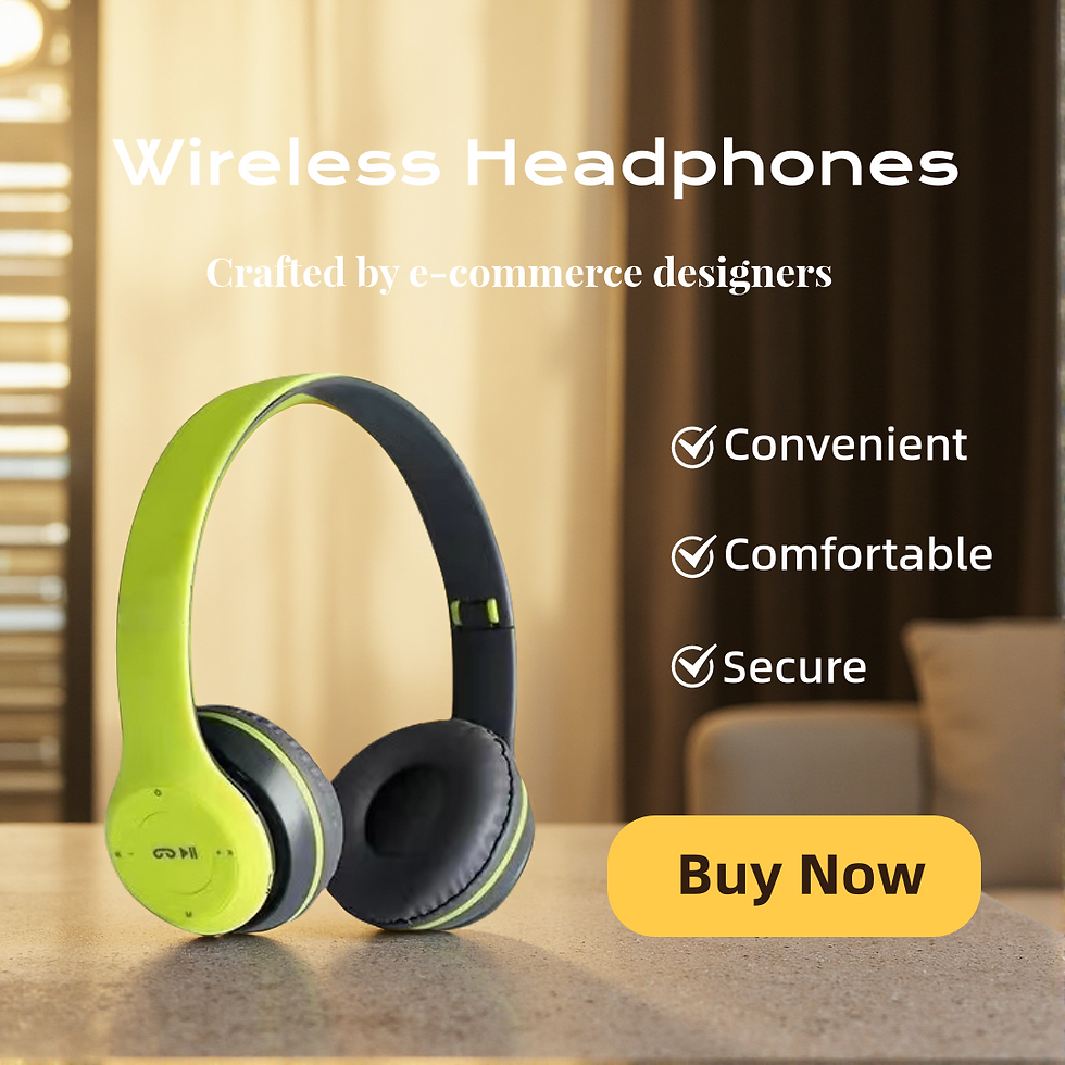 Thumbnail: Foldable Bluetooth Wireless Headphones with Mic & Volume Control for iPhone/Andr