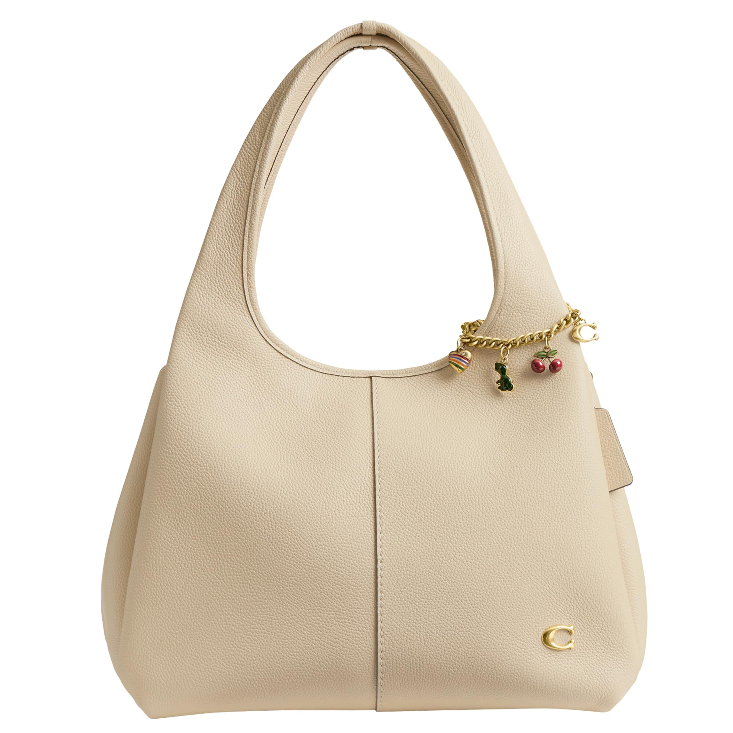 Cream hobo bag with charms and C logo