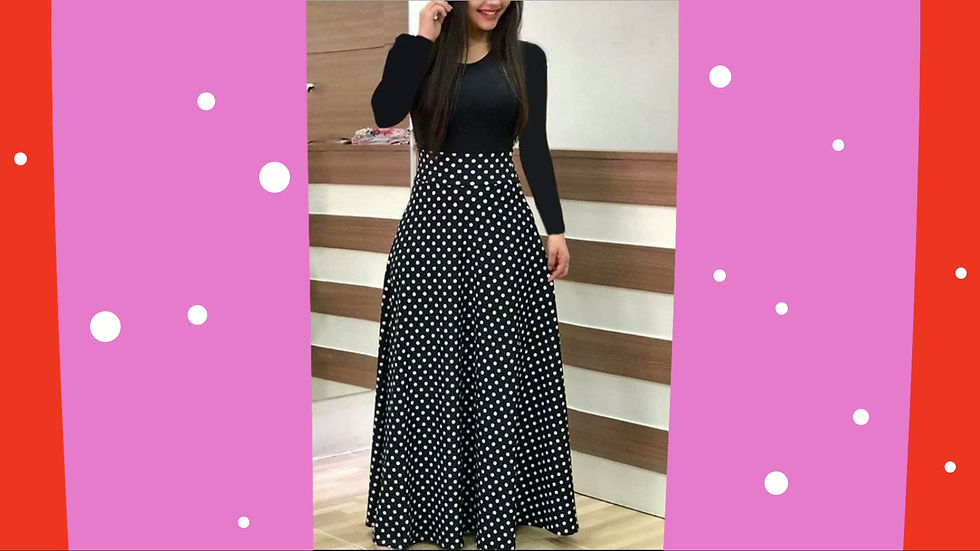 Thumbnail: Floral Long‑Sleeve Maxi Dress – A‑Line Silhouette, Spring Casual Elegance