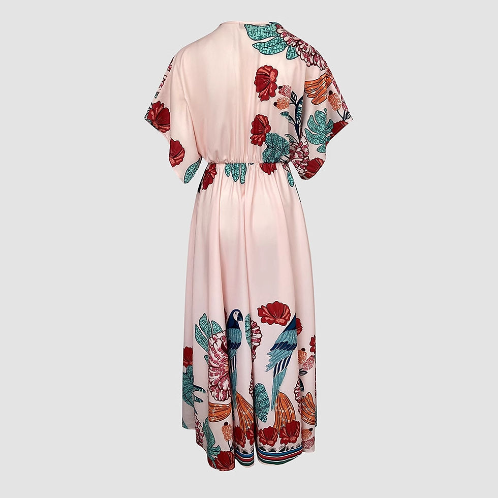 Thumbnail: Tropical Print Long Dress Women’s Summer Loose Fit, One-Size Fashion Style