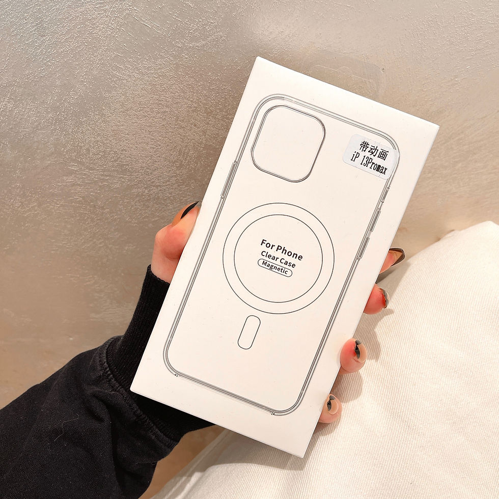 Thumbnail: Hand holding white box for clear phone case
