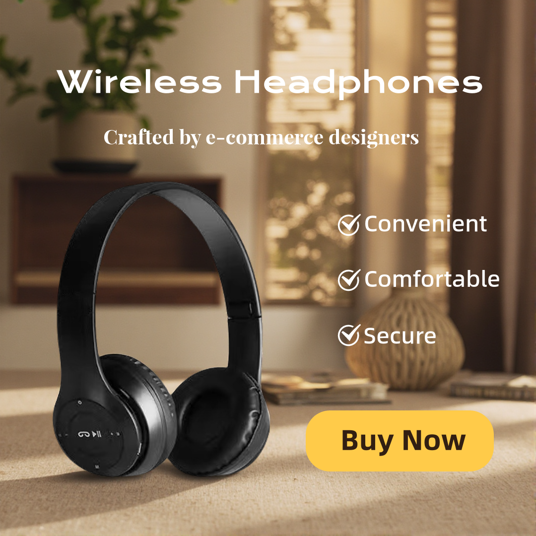 Foldable Bluetooth Wireless Headphones with Mic & Volume Control for iPhone/Andr