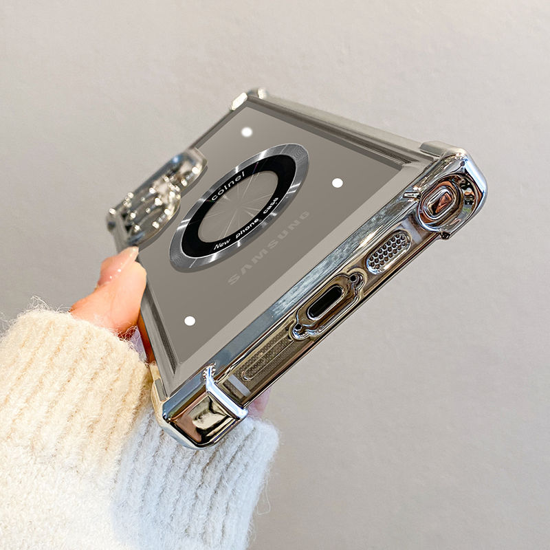 Thumbnail: Clear phone case with silver bumper and prominent camera ring