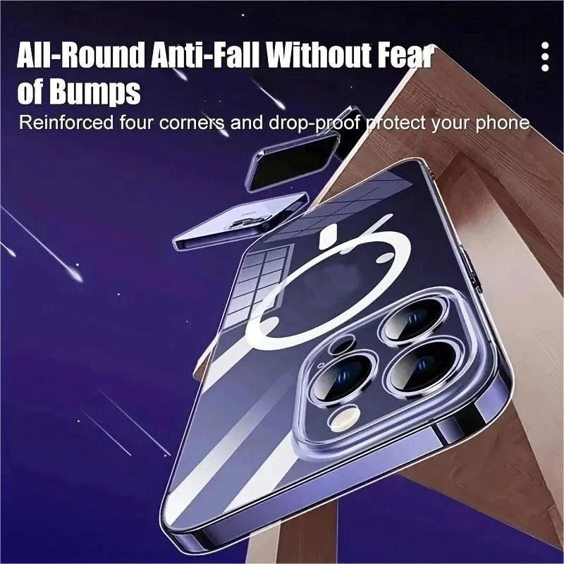 Thumbnail: Clear phone case. Text: All-Round Anti-Fall Without Fear of Bumps. Reinforced four corners and drop-proof protect your phone.