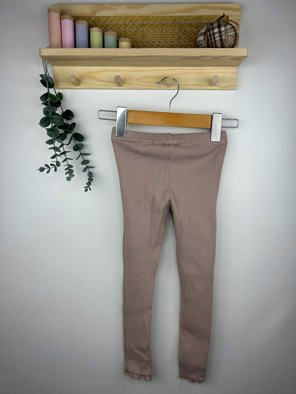 Thumbnail: Zara Light Pink Knit Leggings