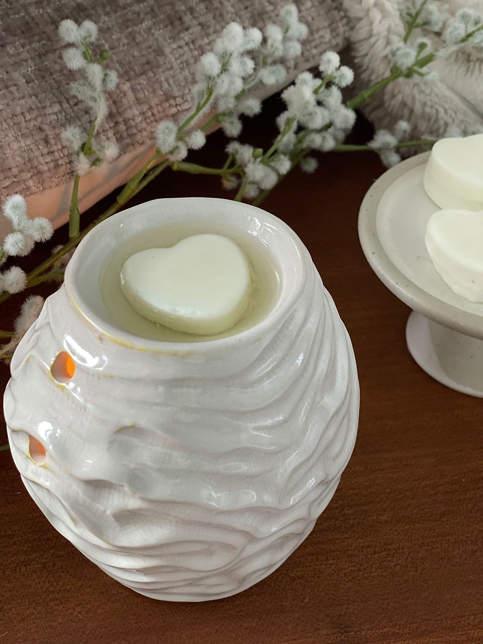 Thumbnail: Organic Coral Ceramic Oil Burner / Wax Melter 