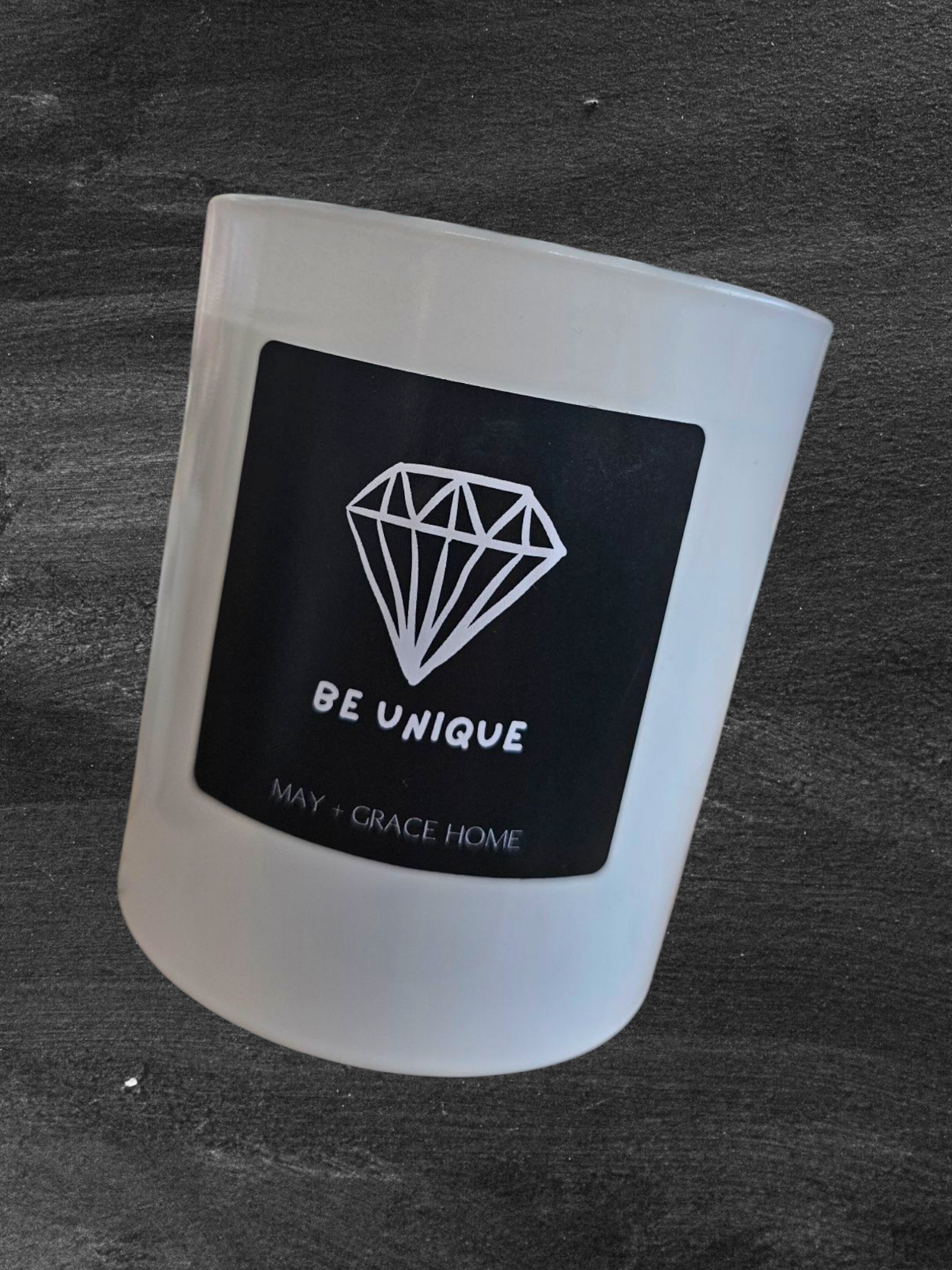 'Be Unique' Quote Gloss White CocoSoy Vegan Candle