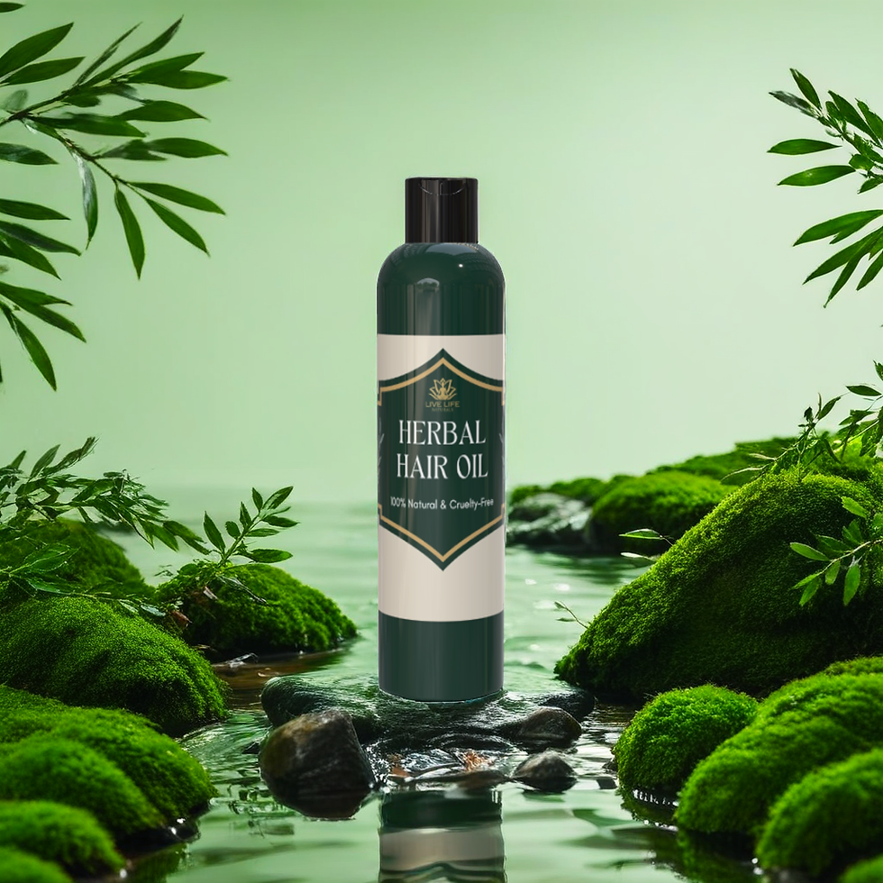 Thumbnail: Discover the power of nature with Live Life Naturals' Natural Handmade Herbal Hair Oil. Infused with the finest herbs and col