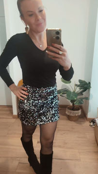 Miniature : Jupe sequins argent 