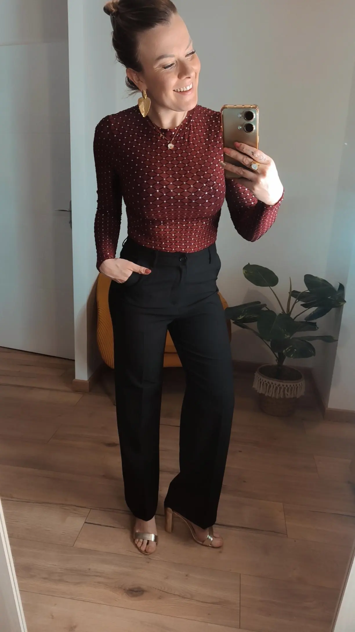 Body strass bordeaux