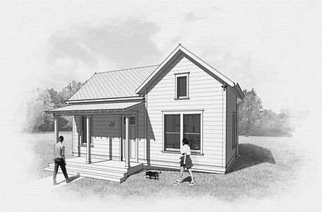 Sketch of a one bedroom, one bathroom ADU