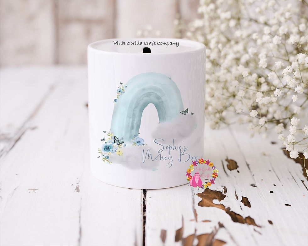 Thumbnail: Money Box, Personalised money box, Coin bank, Rainbow money box, Piggy Bank, Sav