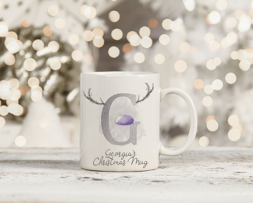 Thumbnail: Christmas Mug, Personalised Mug, Christmas Gift, Reindeer, Chocolate Mug
