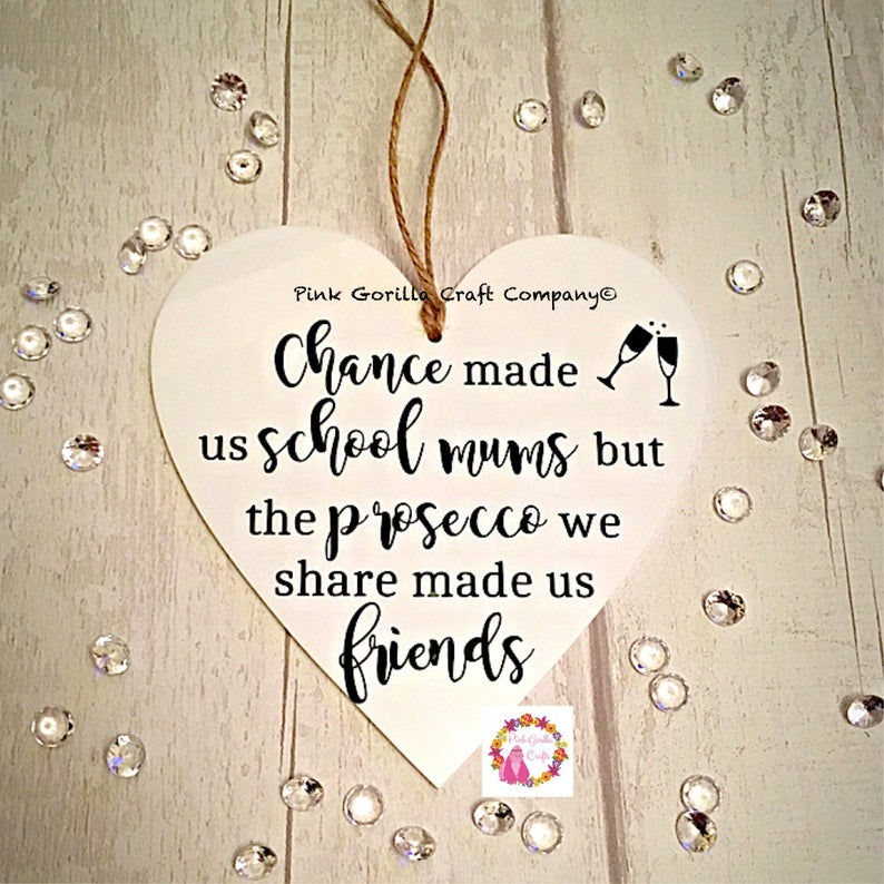 Thumbnail: Heart Plaque, Friends Plaque, Chance made us school mums, Gift for friend