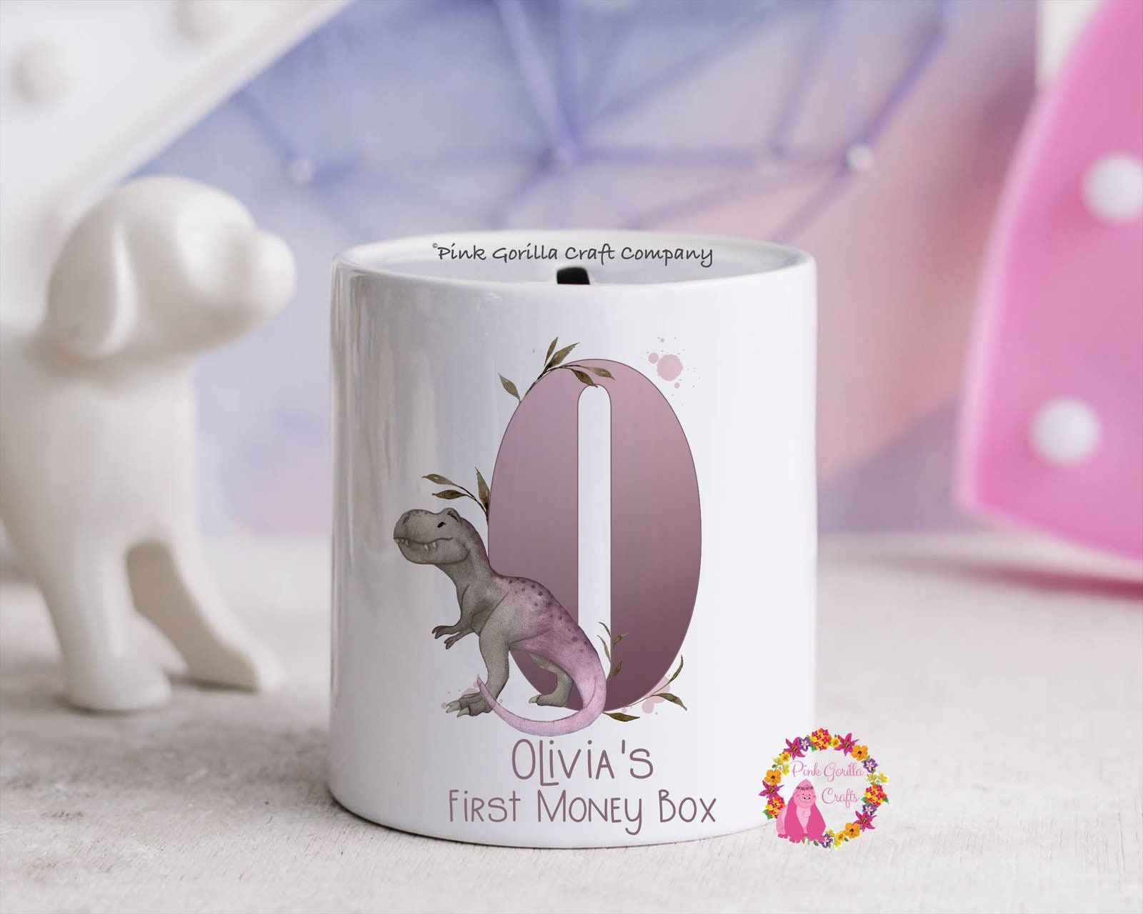 Money Box, Personalised money box, Coin bank, Dinosaur money box, Piggy Bank, Sa