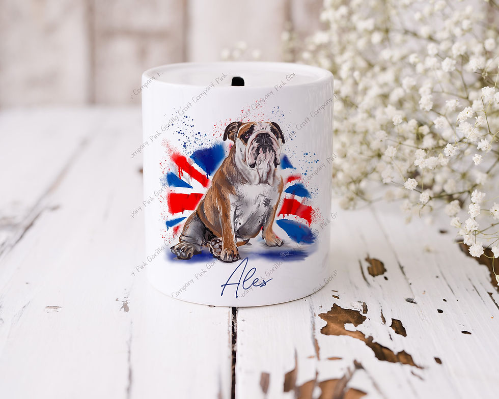 Thumbnail: Money Box, Personalised money box, Coin bank, Bulldog money box, Piggy Bank, Sav