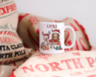 Christmas Mug, Personalised Mug, Christmas Gift, Christmas Girl, Custom Characte