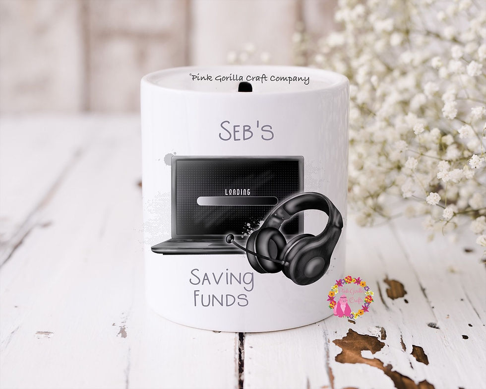 Thumbnail: Money Box, Personalised money box, Coin bank, Gamer money box, Piggy Bank, Savin