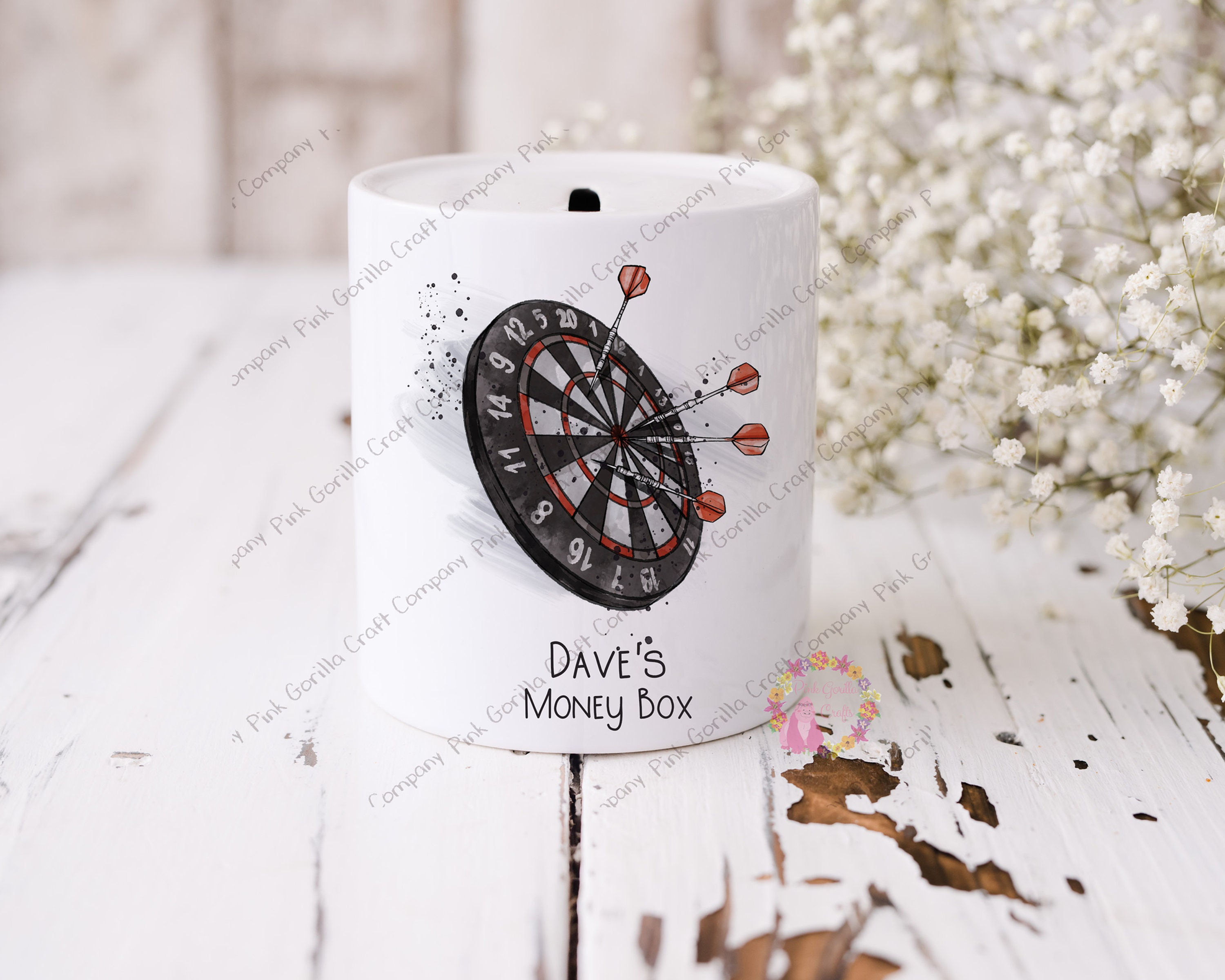 Money Box, Personalised money box, Coin bank, Darts money box, Piggy Bank, Savin