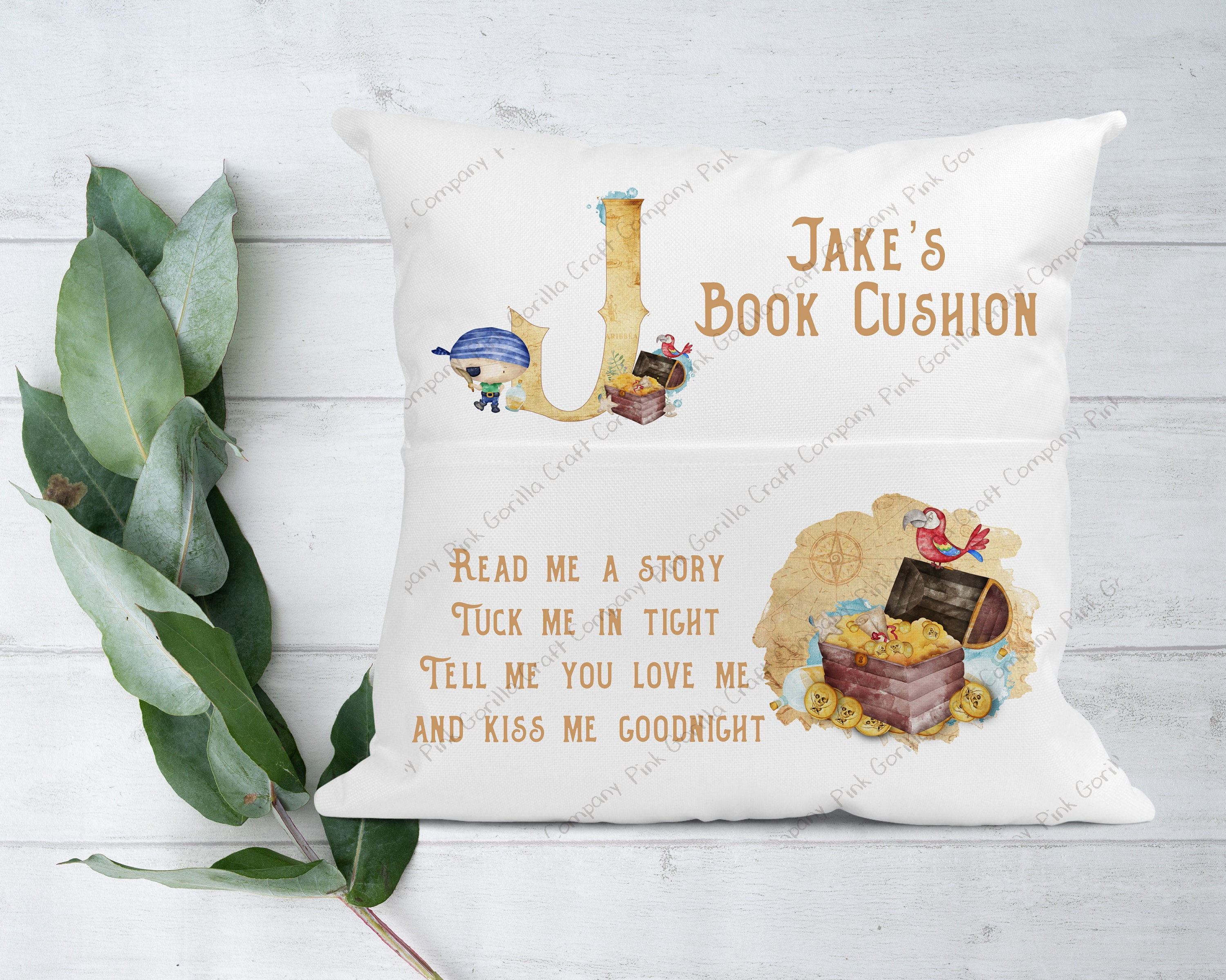 Personalised Cushion, Pocket Cushion, Child Pillow, Book holder, Pillow for chil