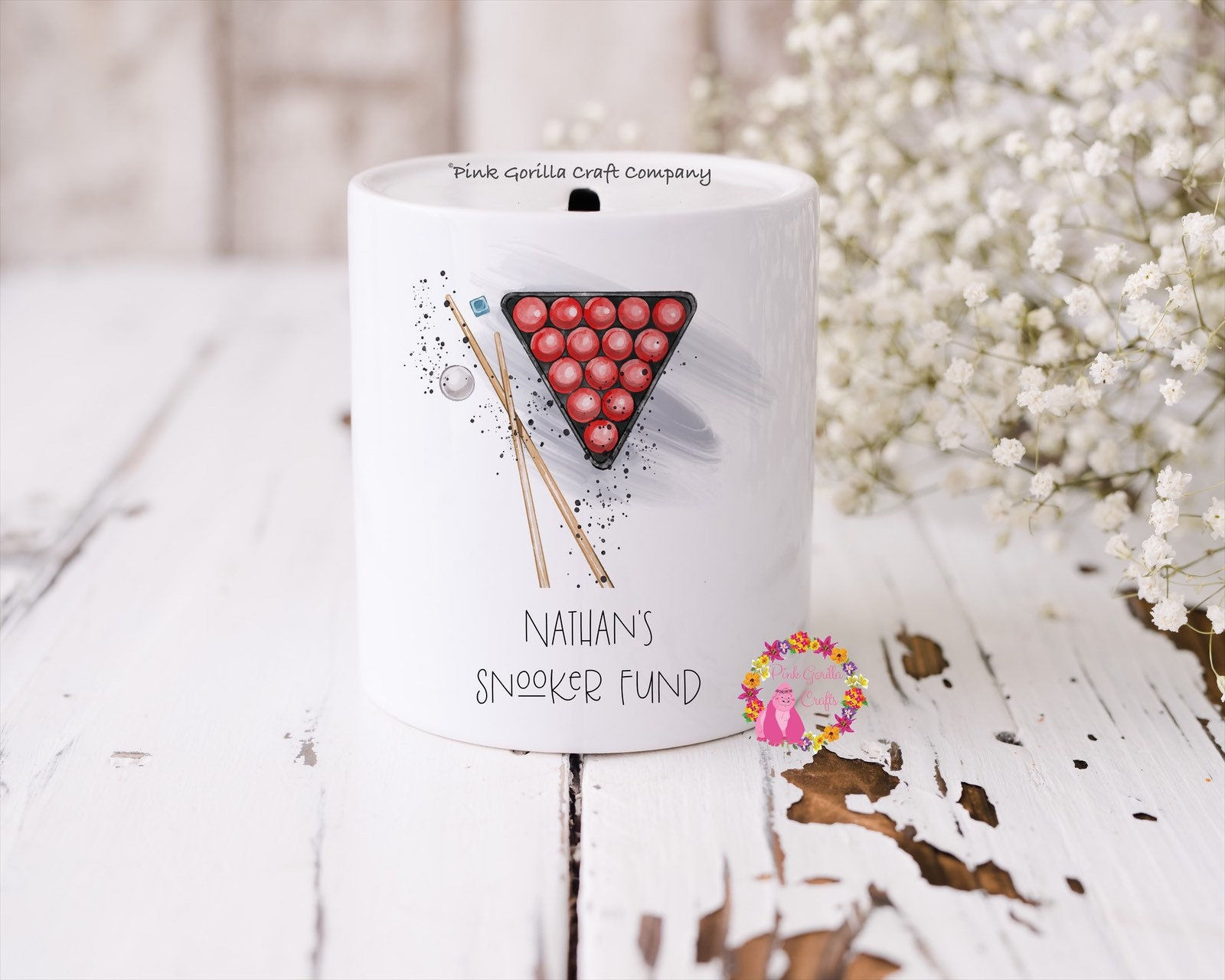 Money Box, Personalised money box, Coin bank, Snooker money box, Piggy Bank, Sav