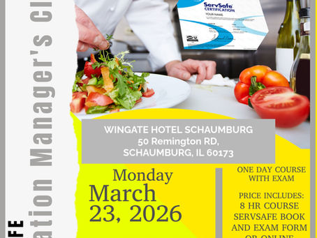 Join Our Upcoming Food Safety Manager Certification Class in Schaumburg This Monday