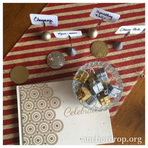 place cards and present ornaments