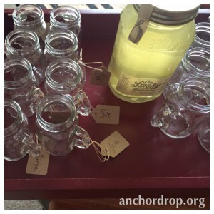 Mason jars as place cards