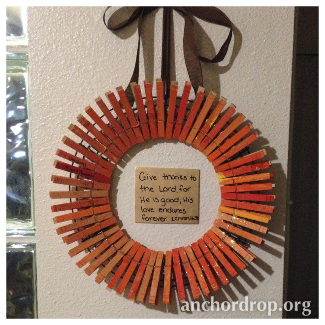 Thanksgiving Wreath with the words give thanks to the lord for he is good