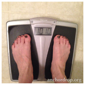 feet on scale
