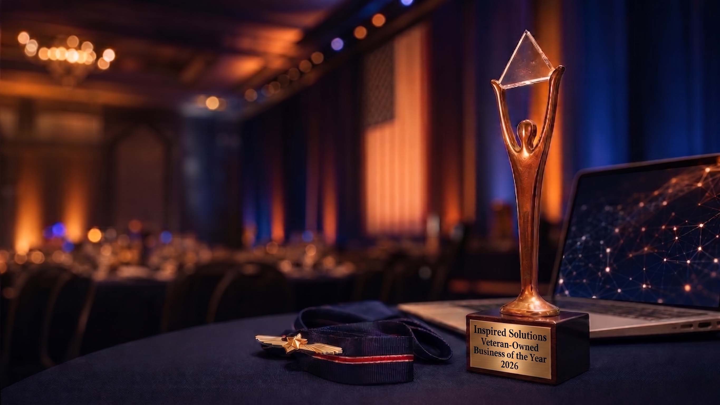 Inspired Solutions, a veteran-owned IT company, wins the 2026 Bronze Stevie Award for Veteran-Owned Business of the Year at the 24th Annual American Business Awards