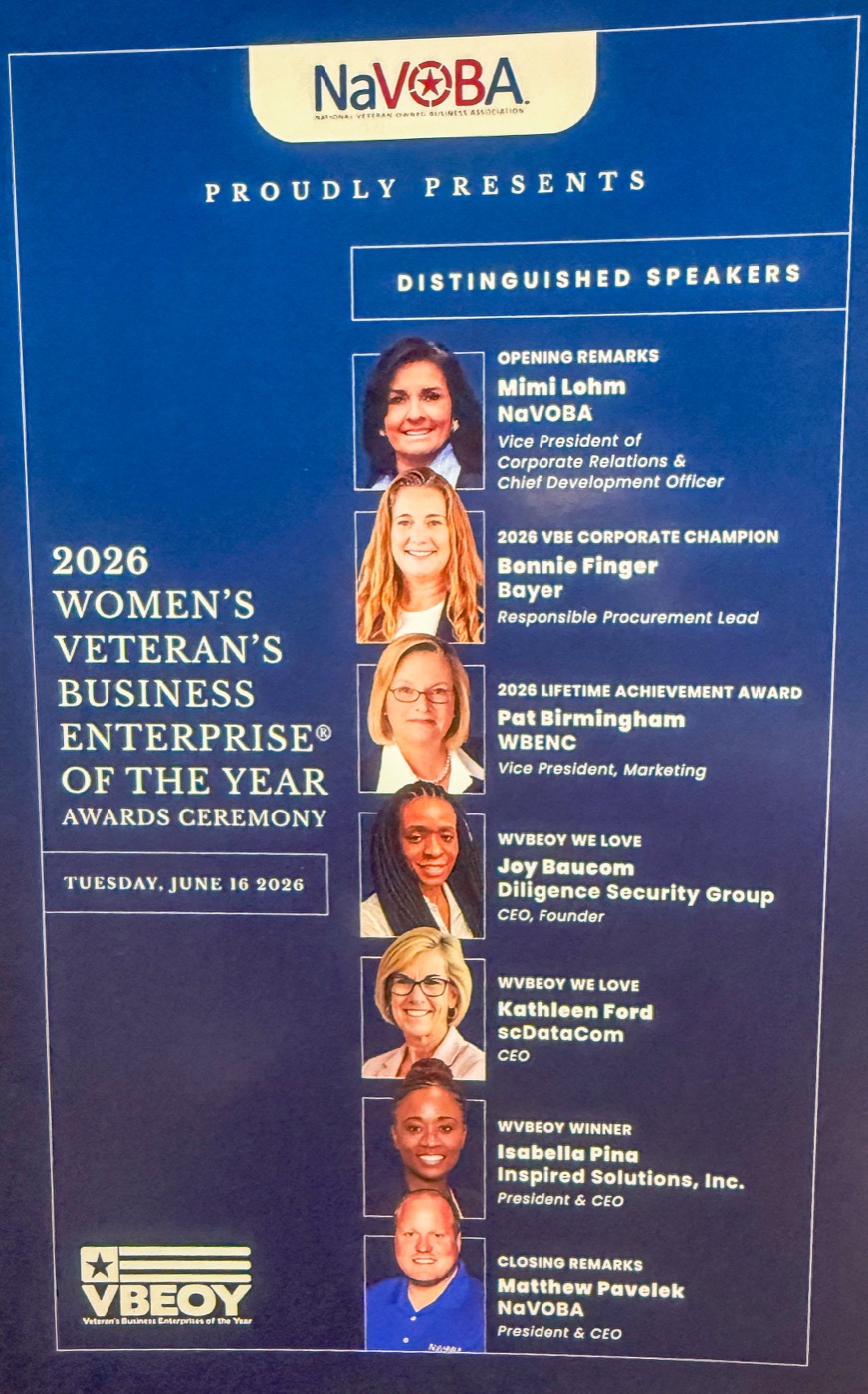 Program for the 2026 Women's Veteran's Business Enterprise of the Year Awards Ceremony