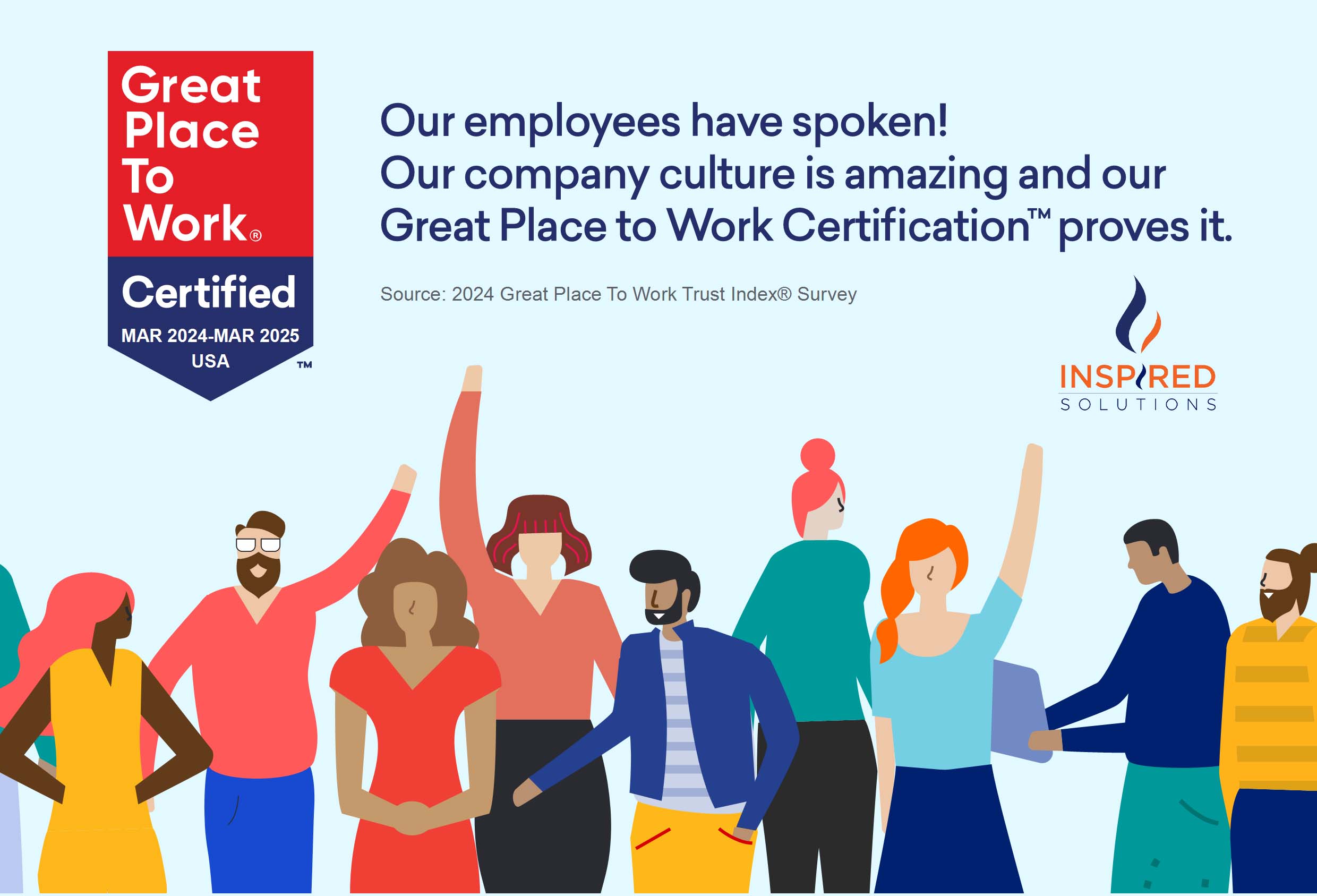Inspired Solutions Celebrates First Great Place to Work Certification | Company Culture