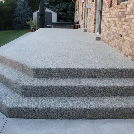 Old concrete stairs renovated with resin bound