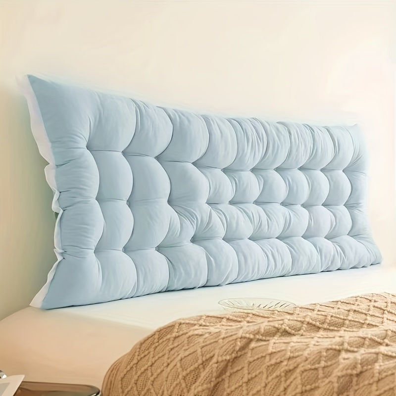 Miniatura: Suave y Cómodo Cojín de Cabecero Acolchado Gris con Detalle de Volantes