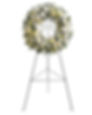 standing wreath for service with fresh white flowers