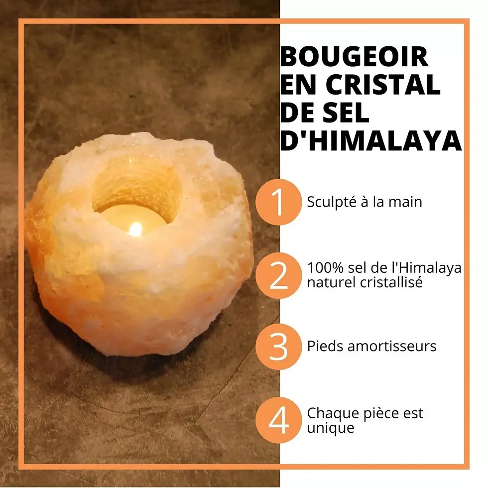 Miniature : Bougeoir Sel de l'Himalaya - Forme Brute Rock 1kg