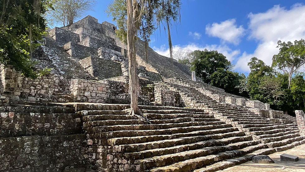 Une des nombreuses pyramides de ce site hors des sentiers battus au Mexique, haut de 40 mètres.