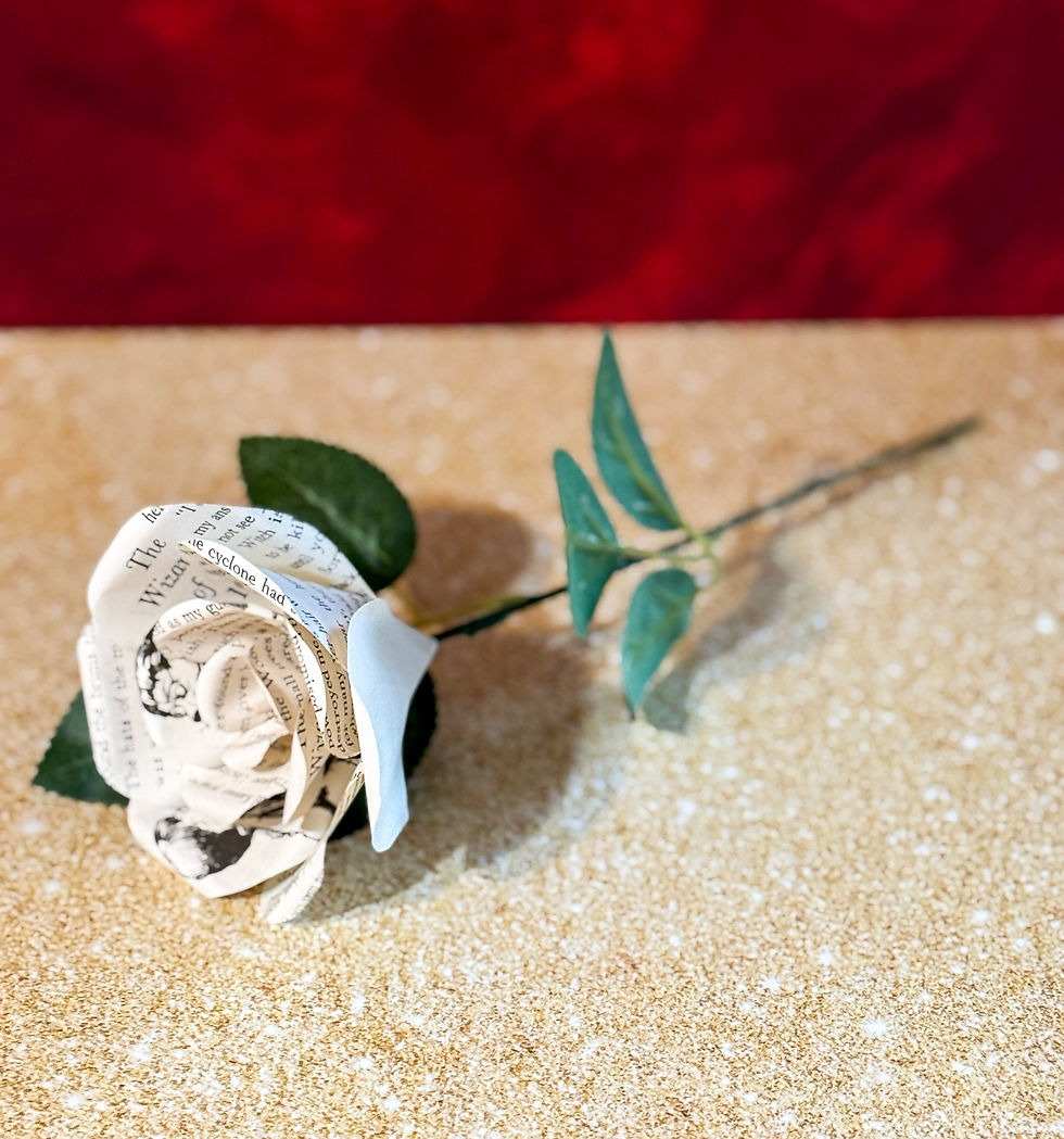 Thumbnail: Wizard of Oz Paper Flowers – Upcycled Book Page Roses - 3 Size Options