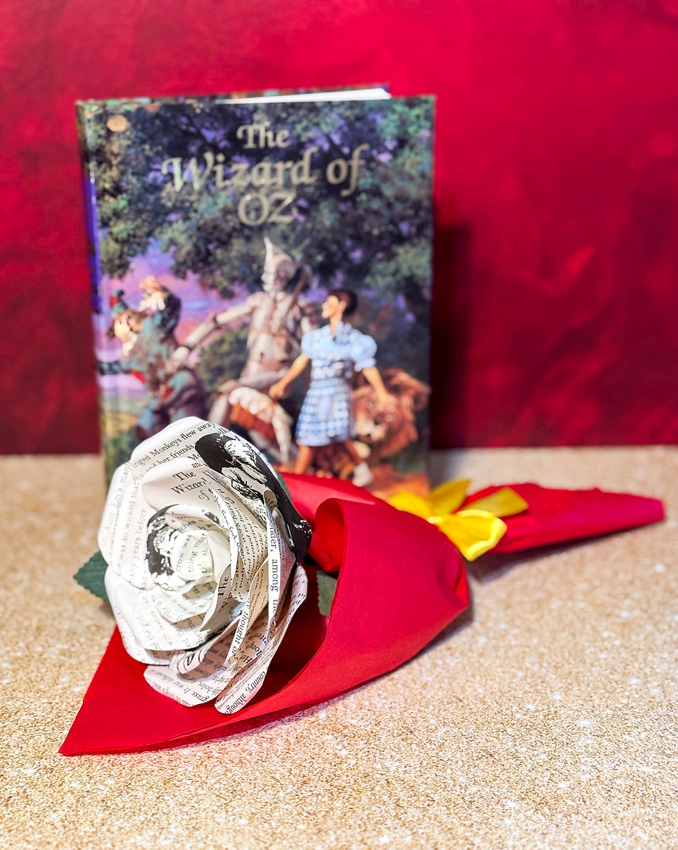 Thumbnail: Wizard of Oz Paper Flowers – Upcycled Book Page Roses - 3 Size Options