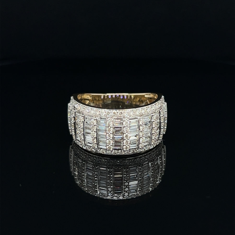 2.03CT/9KT - Yellow Gold Baguette with Clusters  VS1 Ring
