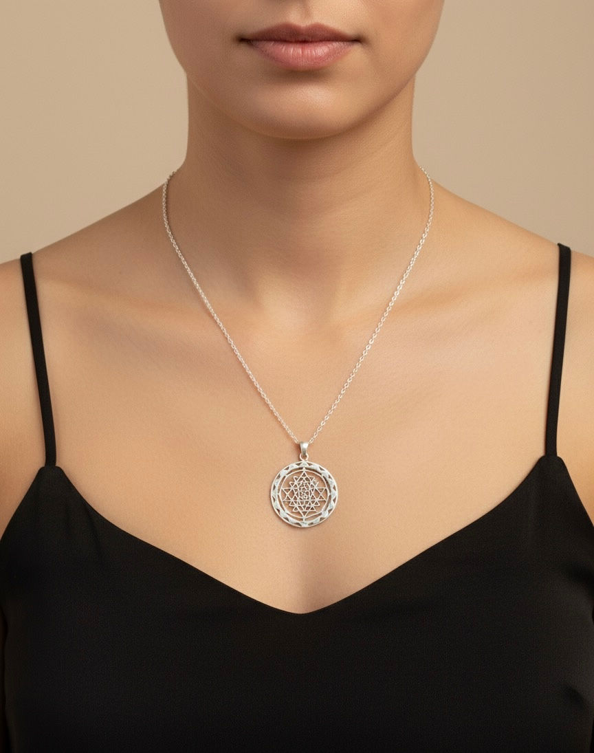 Thumbnail: Sri Yantra Sacred Geometry Pendant